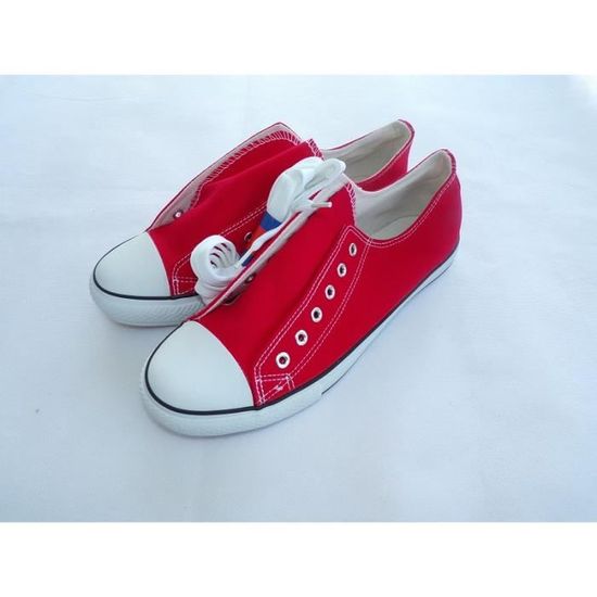 Chaussure Basket Imitation Converse Rouge Mixte Taille 45 rouge