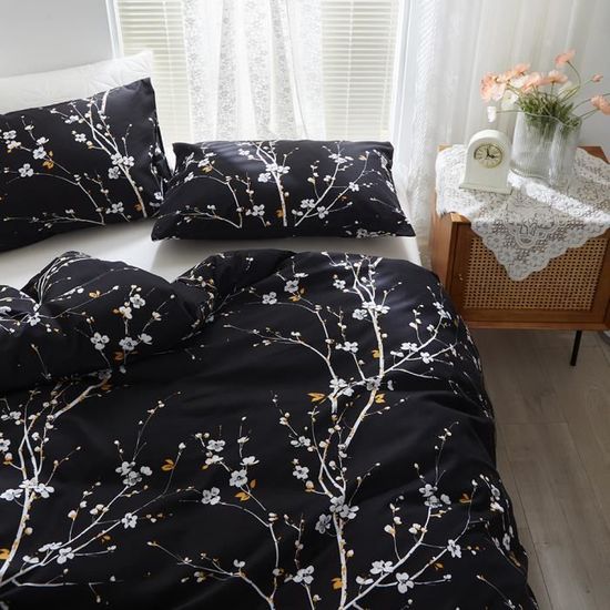 Housse De Couette 140X200 Noir Blanc Géométrique Adulte Parure De Lit Housse De Couette 140X200 Noir Blanc Géométrique Adulte Parure De Lit