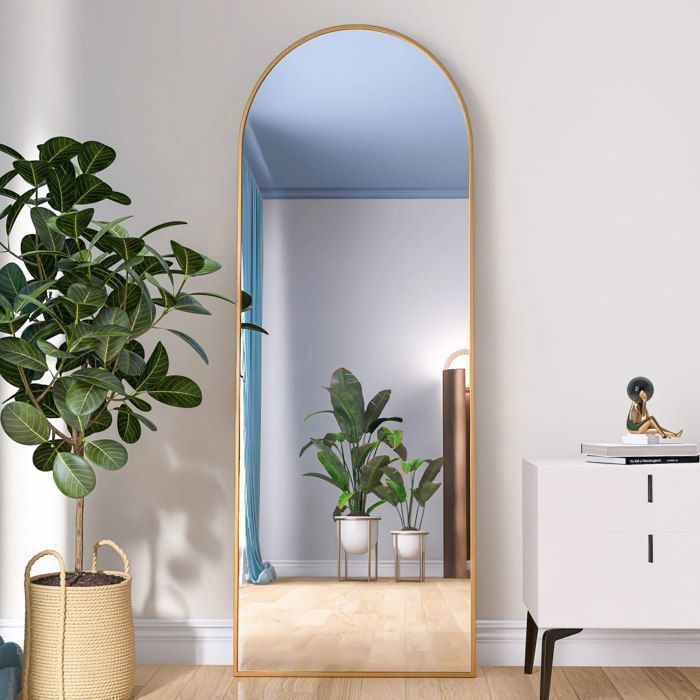 Miroir Mural Blanc 150x41cm Avec Support - Design Moderne Pour Salon Ou Salle De Bain