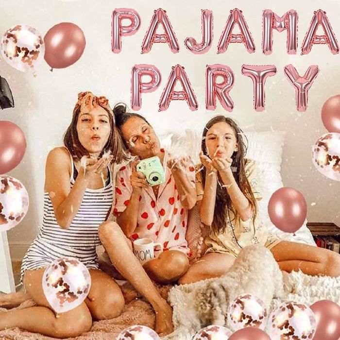 Pyjama Party Bannière Rose Paillettes - Soirée pyjama - Soirée de filles en  décorations, fournitures, faveurs et cadeaux : : Jeux et Jouets