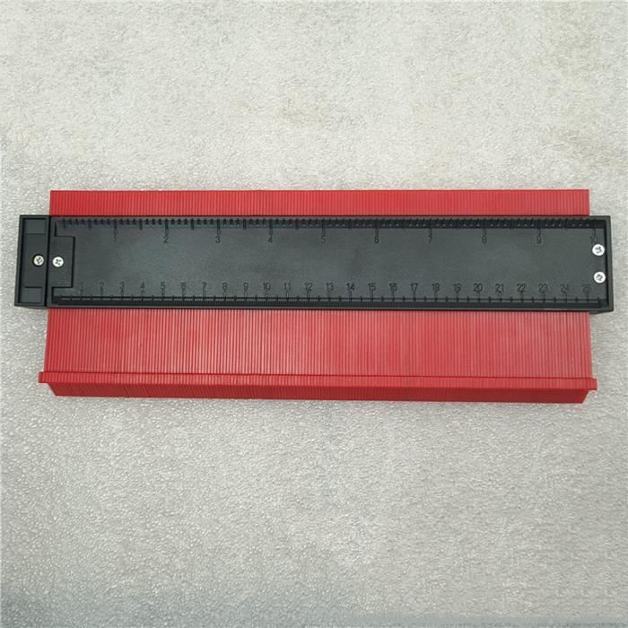 Jauge de Contour Rouge - Outil de Menuiserie en Plastique ABS de 25cm -  Copieur de Profil Irrégulier