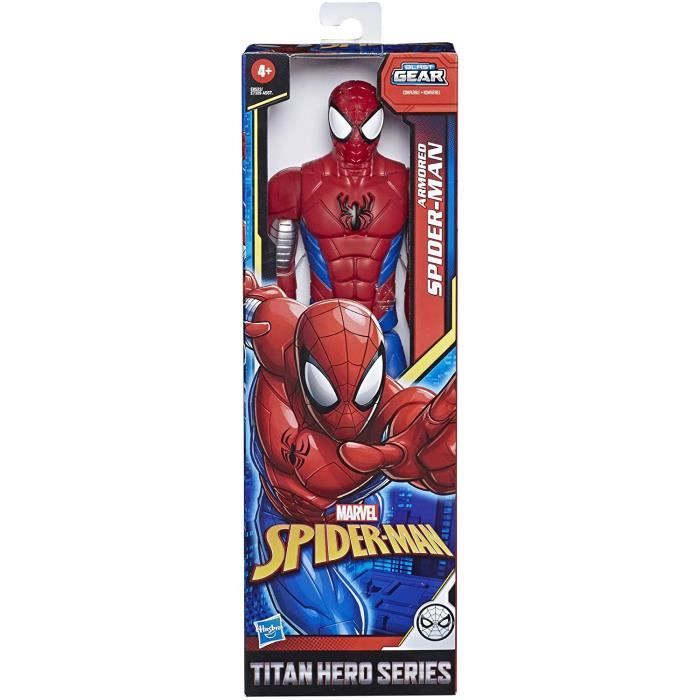 Marvel Spider-Man En Armure – Figurine Titan Hero 30 Cm – Articulée, Compatible Blast Gear – Dès 4 Ans