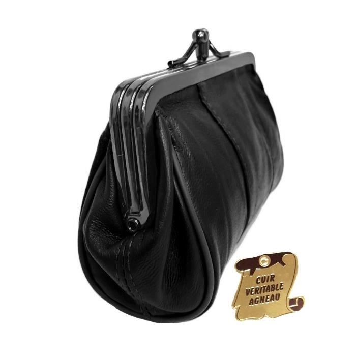 Porte-Monnaie Tweed Oyachic - Fermoir Clic-Clac - Format Compact 13x12x9cm - Noir - Rétro Et Pratique