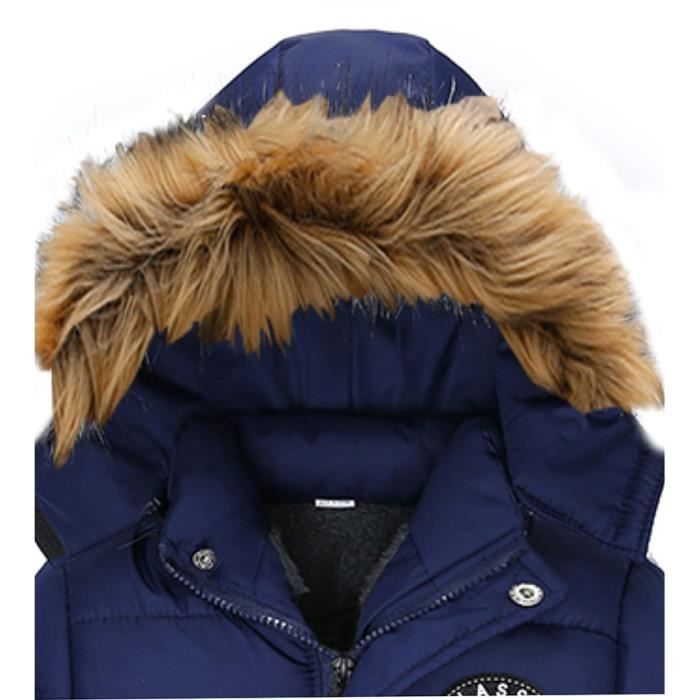 Blouson Manteau Fourrure Chaud Enfant Garcon Bebe Ski Vetement Doudoune a Capuche Veste a Manches Longues Chaud 1 5 Ans Bleu Bleu Cdiscount Pret a Porter