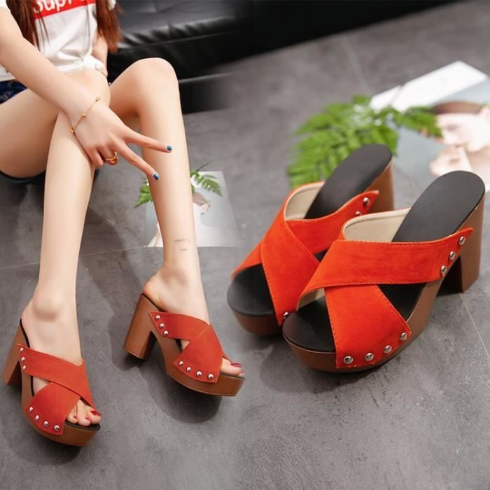 Femmes Chaussons Talons Facile Respirant Confortable Vert Vert