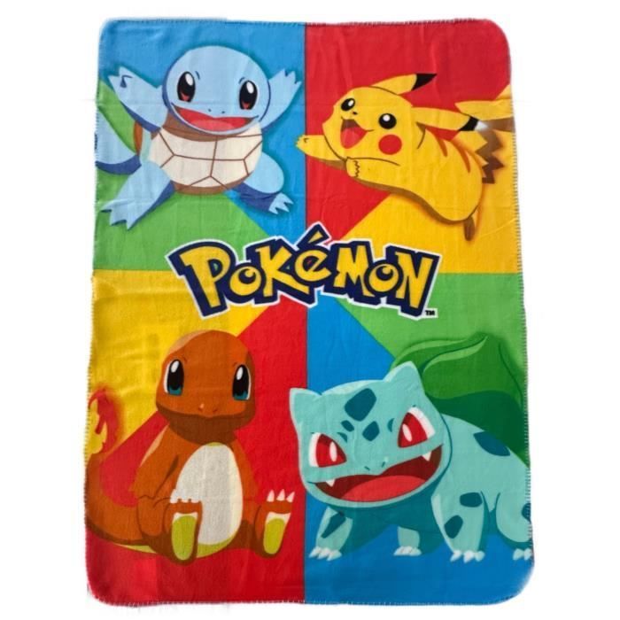 SAHINLER Cofanetto Ufficiale Pokémon Pikachu - Plaid In Pile Morbido 100x140 Cm E Cuscino Quadrato 35x35 Cm - Set Letto Per Bambini E Ragazzi, Decorazione Cameretta A Tema