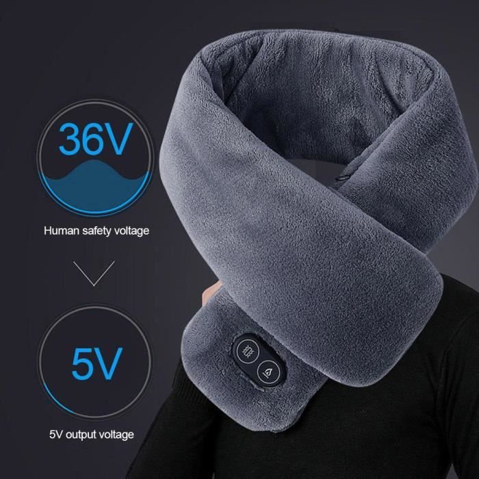 Écharpe Chauffante Rechargeable - 3 Niveaux De Chaleur - Batterie 3500mAh - Pour Femmes Et Hommes En Hiver