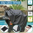 L - Le noir - Housse de barbecue imperméable noire, couverture Anti poussière pour BBQ au gaz, accessoires'ex-2