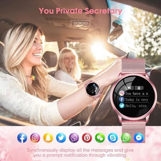 GOKOO Montre Connect e Femmes Smartwatch Sport Moniteur de