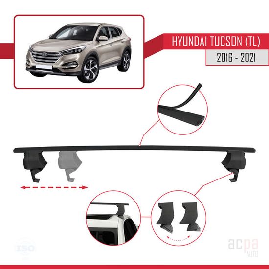 Barres De Toit ACE-2 Aluminium Gris Pour Lexus NX 2015-2021 : Fixation Sur Rails, Charge Max 75 Kg, Antivol
