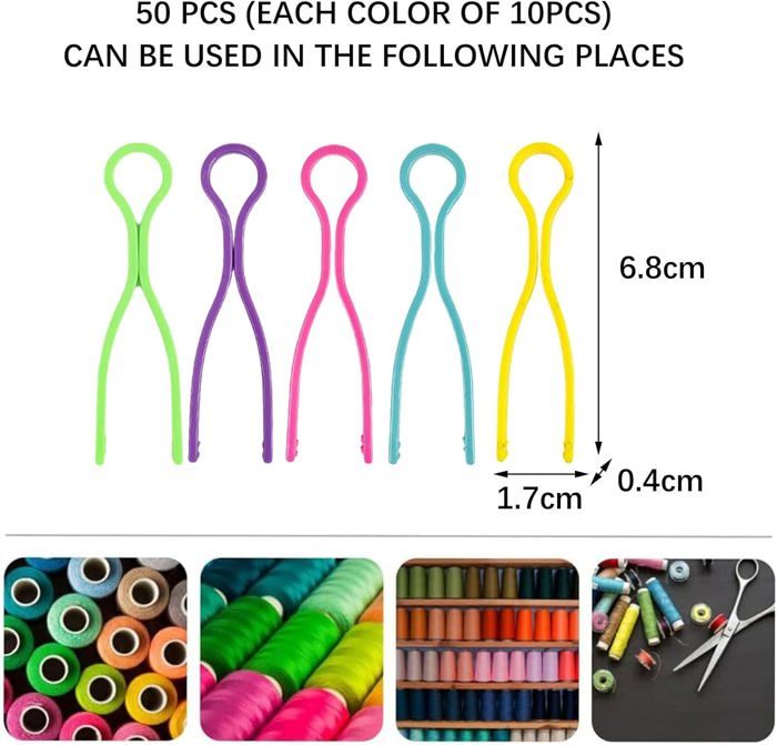 Pinces à Canette Machine à Coudre - Lot De 40 - 4 Couleurs - Plastique - 6,8x2,1cm - Organisation Fil Accessoires Organisation Fil