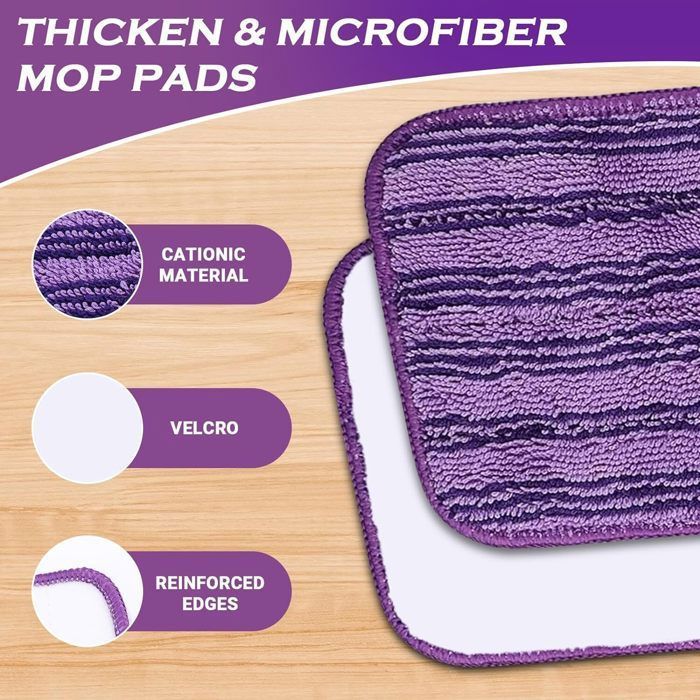 Lot De 8 Chiffons Réutilisables Pour Swiffer - Lingettes Microfibres 25,4x11,5cm Pour Balai Serpillière, Nettoyage Sec Et Humide