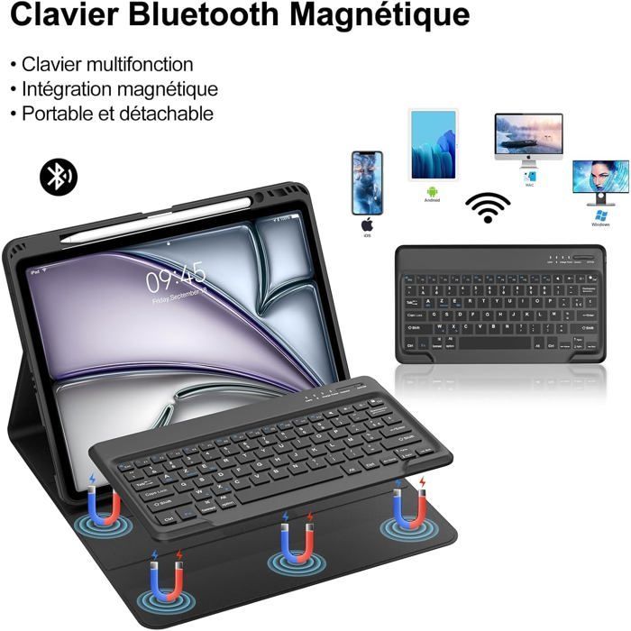Magic Keyboard pour iPad Air 13 Case, 2024, iPad Pro 12, 9
