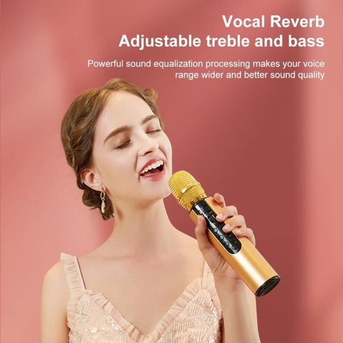 Microphone De Karaoké Sans Fil Pour Chanter, Pour Adultes, Portable,  Haut-parleur, Machine, Cadeaux - Temu France