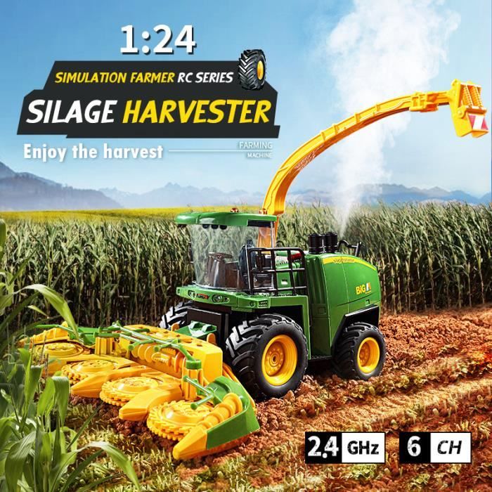 Ensileuse - Voiture RC tracteur agricole Ferme Camion 2.4G télécommande jouet pour garçons Enfants - Jeux - Jouets