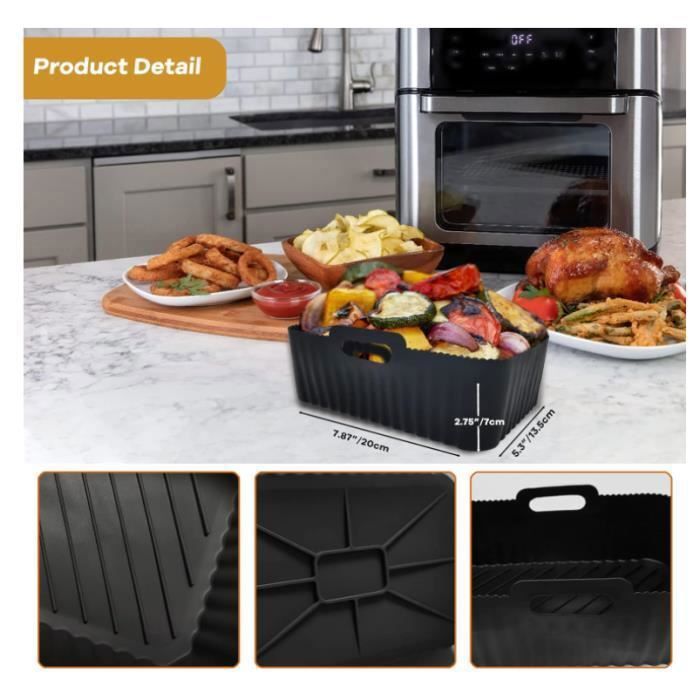 Moules Silicone Pour Air Fryer Alyvisun - Lot De 2 - Réutilisables, Pratiques Et Super Efficaces !