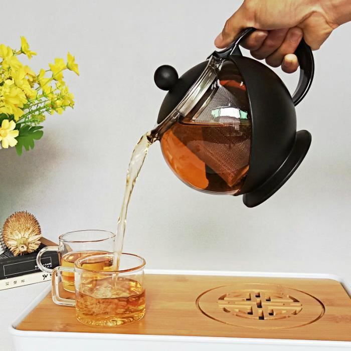 Théière Bec Verseur Large Théières Rondes En Acier Inoxydable Avec Infuseur, Bouilloires à Café, Thés, Bouilloires Pour Cuisinière Et Sachets De Thé Théière 1.6l Cuisine