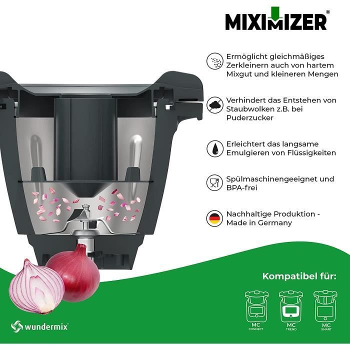 Wundermix - Miximizer® Réducteur de bol pour Thermomix (TM6/TM5) • Hacher,  mixer & réduire efficacement les aliments • Made in Germany : :  Cuisine et Maison