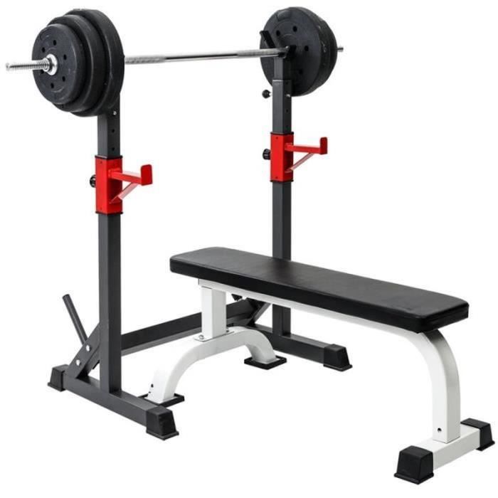 YAHEETECH Support d'Haltères Repose pour Haltères Max 300 kg Repose Haltères Réglable Squat Rack avec Barres de Support Noir - Sport