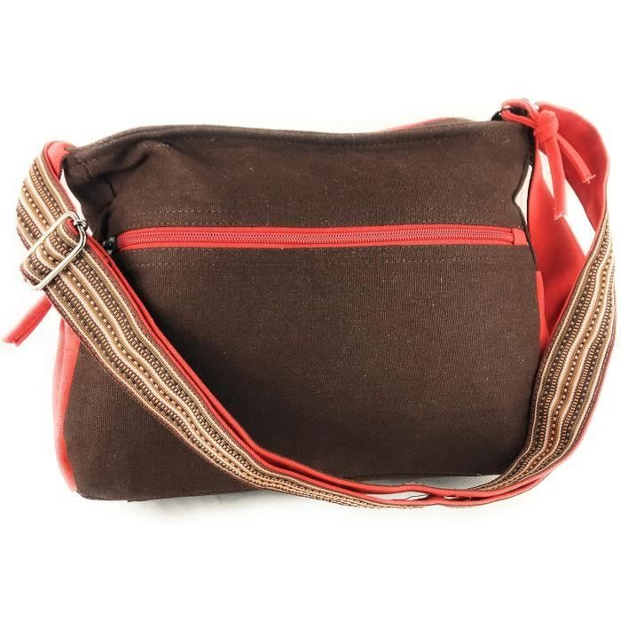 Organiseur Sac à Main CREATCABIN - Insert Portefeuille Rouge Microfibre - 22x8 Cm - Avec Anneaux D Pour Chaîne - 5