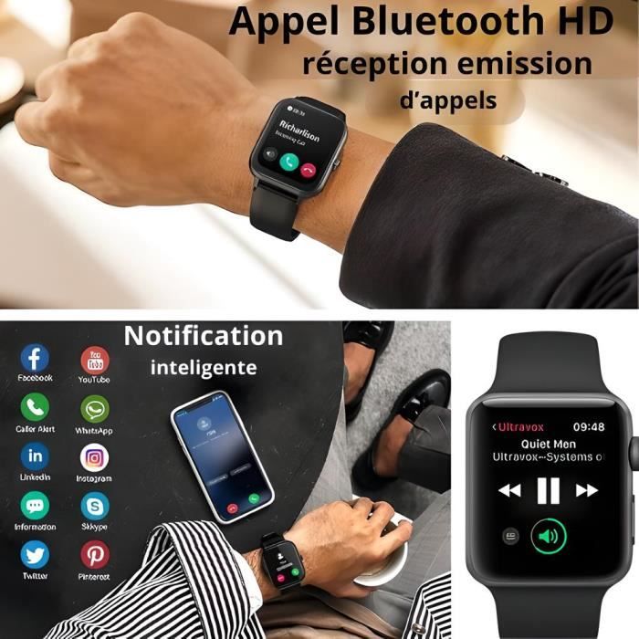 Smartwatch GPS Sport Montre Connectée Femme Homme Enfant IOWODO R3 1,3  Bluetooth Etanche Compatible Android iOS iphone samsung ROSE - Cdiscount  Téléphonie
