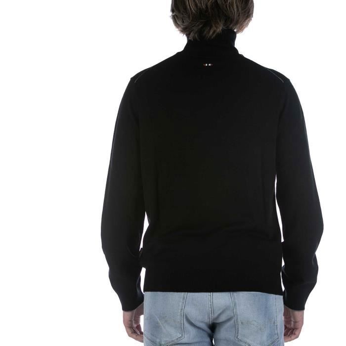 Pull en laine merinos NATIVA pour homme NAPAPIJRI Damavand T 1 Col roule Noir Noir Cdiscount Pret a Porter