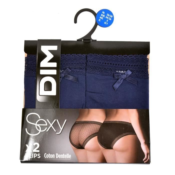 Culottes Femme DIM Confort Qualite superieure Pack de 2 Culottes SEXY DIM Marine