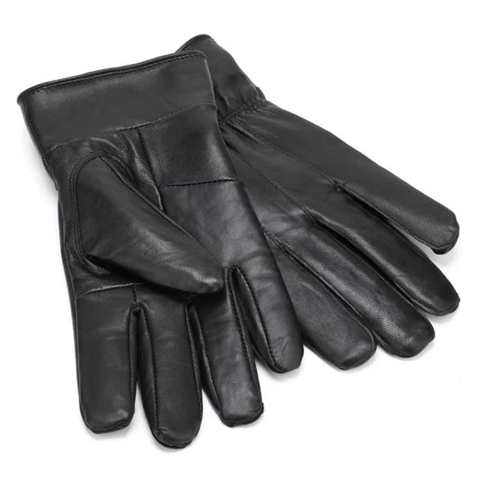 Gants D'hiver En Cuir PU Pour Hommes - Doublure Polaire Corail - Écran Tactile Sur 10 Doigts - Taille M Et L - Pour Conduite, Extérieur, Camping