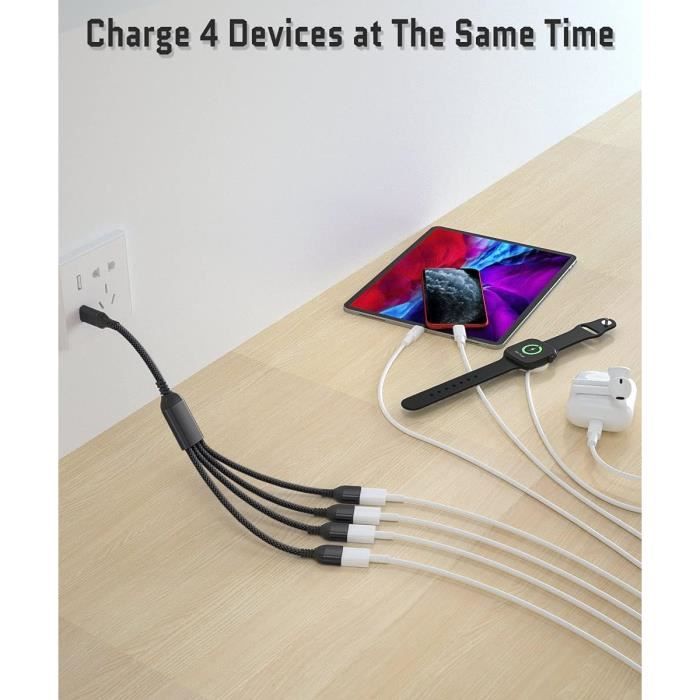 Kit Charge USB-C P4A - Adaptateur 2100mA + Câble 1m - Compatible USB 3.0 - Pour Appareils Type F2