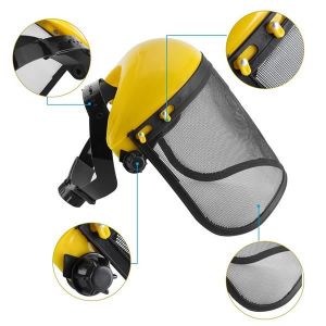 Casque De Sécurité Avec Masque Intégral En Maille Acier - Pour Débroussailleuse, Coupe-bordures, Travaux Forestiers