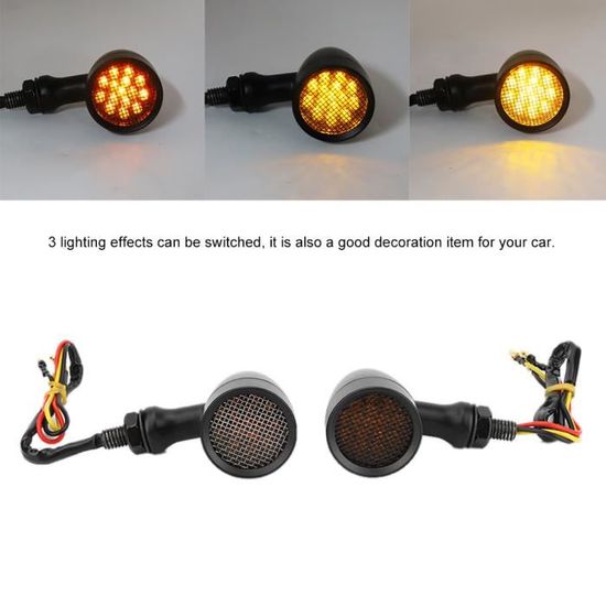 KEEPDSGN Clignotants LED Moto - Feux Amber E-Marqués 12V Universels Pour Scooter, Quad, Cruiser