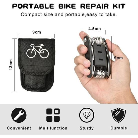 ESTINK Kits d'outils de réparation de vélo Kit D'outils de Vélo, 5 Pièces  Outils de Réparation de Vélo Poignée sport reparation - Cdiscount Sport