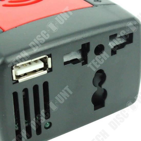 Convertisseur Voiture 150W 12V Vers 220V - Avec Ports USB - Pour Ordinateur, Téléphone, Lampe - Sécurité Intégrée - 11