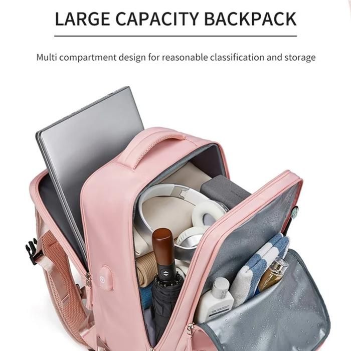 Sac à Dos Voyage Avion KINGSLONG 35L Extensible - Ordinateur Portable 17 Pouces, Résistant à L'Eau, Port USB - Idéal Hommes & Femmes