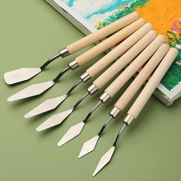 7 PCS couteau peinture peinture a l'huile spatule peinture couteau peinture  acrylique couteau de peintre peinture couteaux à A470 - Cdiscount Jeux -  Jouets