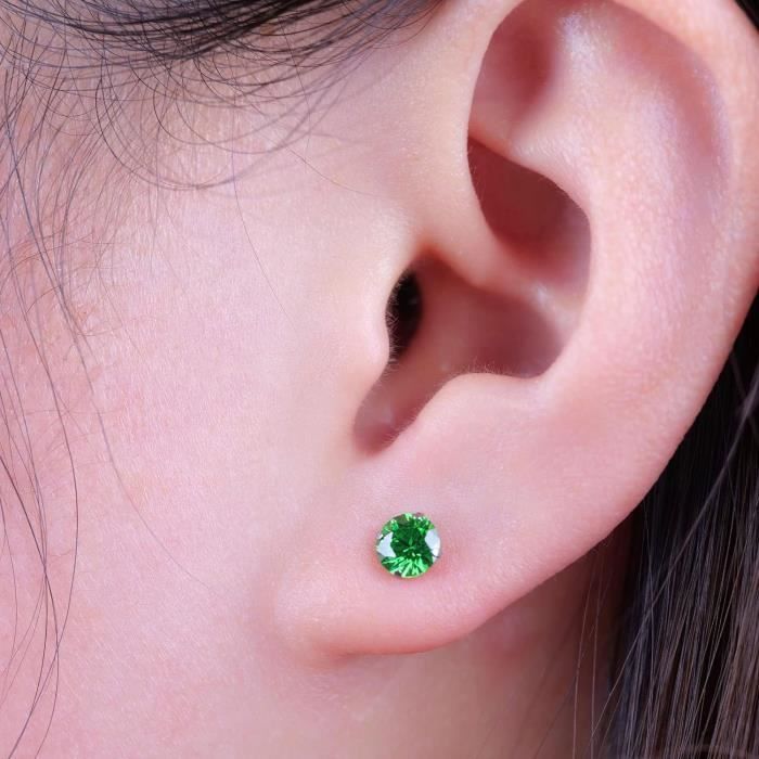 Boucles D'Oreilles Opales En Titane, Hypoallergénique Boucle Doreille Titane Pour Femmes Hommes