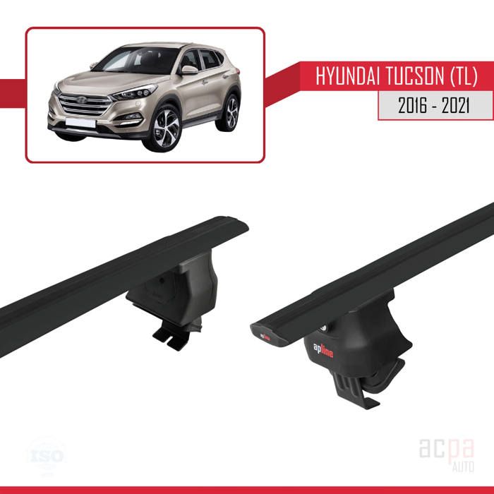 Barre Portapacchi Tetto Per Hyundai Tucson NX4 (2022-2025) - 2 Barre In Alluminio Nero, Carico 75 Kg, Antifurto