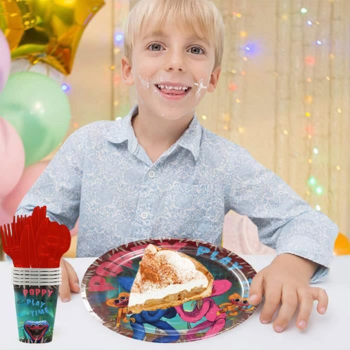 IXOKEV – Kit Vaisselle Anniversaire Tracteur Pour 16 Invités – Déco Ferme Pour Enfant
