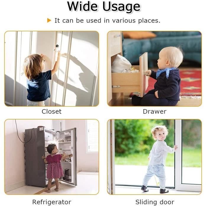 Fenêtre sécurité enfant, cadenas réfrigérateur, porte bébé porte