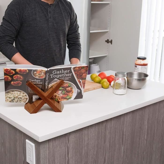 Support à Livre Cuisine En Bambou - Lutrin 3 Angles, Porte Recettes - Neuf