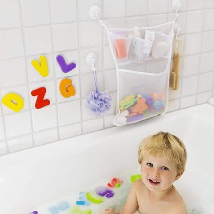 Filet de rangement pliant pour jouets de bain pour bébé, sac de bain avec  aspiration, jeu de norme, jouets d'eau pour enfants - AliExpress