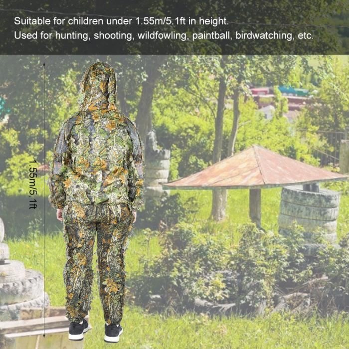 Fdit Costume ghillie Costume de Déguisement Enfants Kit de