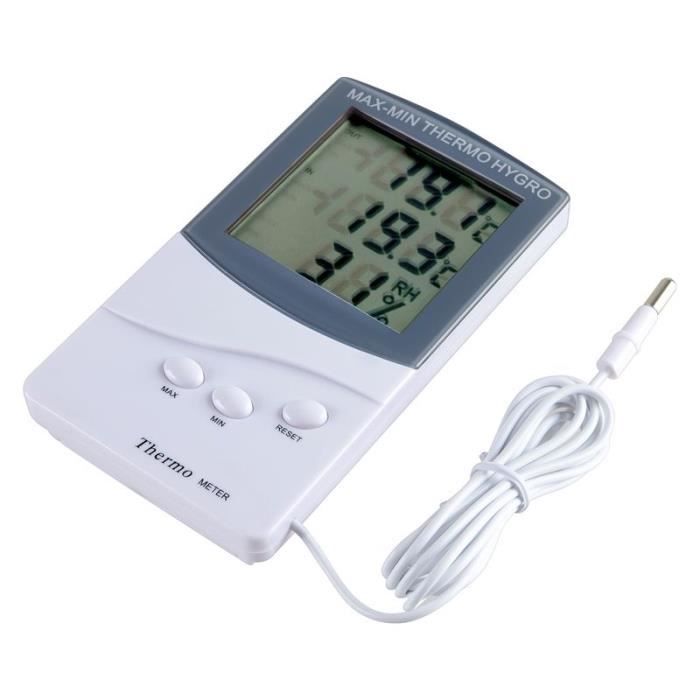 ESynic Thermomètre Hygromètre Numérique LCD - Sonde Intérieur/extérieur Pour Maison