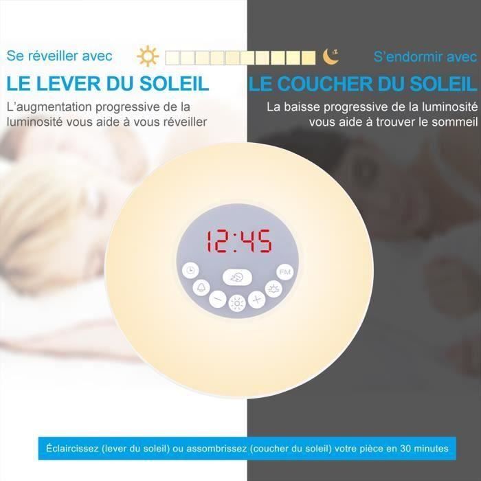 Simulateur d'aube Réveil lumineux Simulation aube crépuscule 6 sons — free download