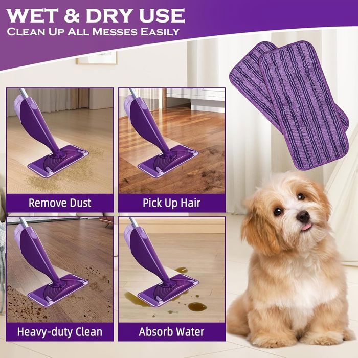 4 Pcs Lingettes Réutilisables Pour Swiffer WetJet - Chiffons Microfibre Puissants Pour Nettoyage Sol Sec Et Humide