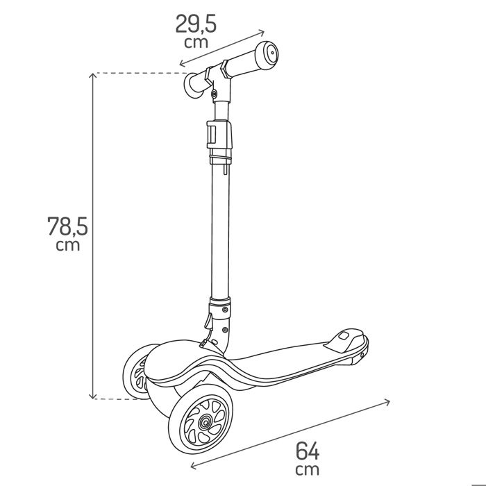 Momi TOBIS Vélo pour enfant fille et garçon (poids maximum 20 kg), quadrule avec klaxon, lumière, roues en plastique anti-crevaison et système à bulles de savon, gris