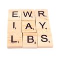 100 tuiles de Scrabble en bois noir chiffres de lettres pour les alphabets en bois d'artisanat - PAS-0