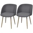 Vente-Hot Lot de 2 Chaises de salle à manger salon - Style contemporain chaise Cuisine Gris foncé Tissu ®YOQOA-0
