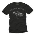 T-Shirt Homme Noir Ford Mustang QUARTER MILE KING Logo Grise Taille S-0