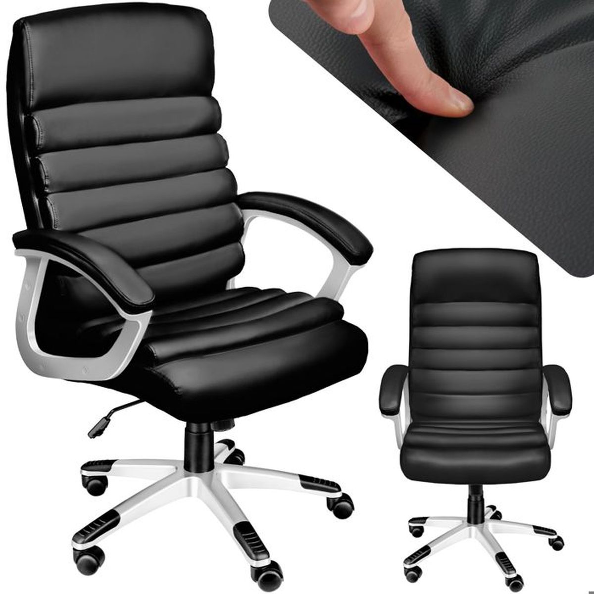 Tectake Fauteuil De Bureau Confortable Ergonomique Hauteur Reglable Avec Accoudoirs Fixes Noir Achat Vente Chaise De Bureau Soldes Sur Cdiscount Des Le 20 Janvier Cdiscount